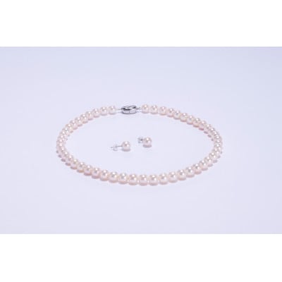 あこや真珠ネックレス・ピアスセット(8.0-8.5mm)(800-01)