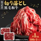 【熊本県産】黒毛和牛切り落とし計1kg(500g×2パック)