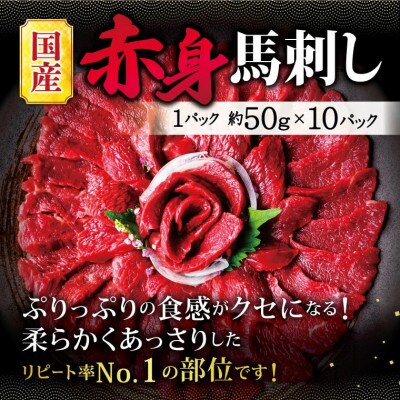 【熊本肥育】赤身と霜降り馬刺し食べ比べセット 合計約1kg約50g×各10パック 2種類セット(菊池