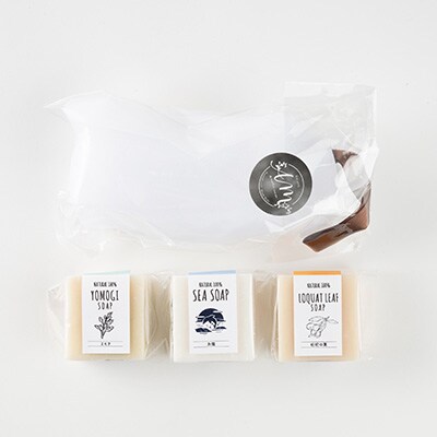 季節の石けん爽やか3点セット(45g×3個)/石けん屋さんが作った泡立てネット付き