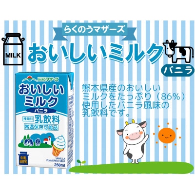 おいしいミルクバニラ 250ml×24本(菊池市)