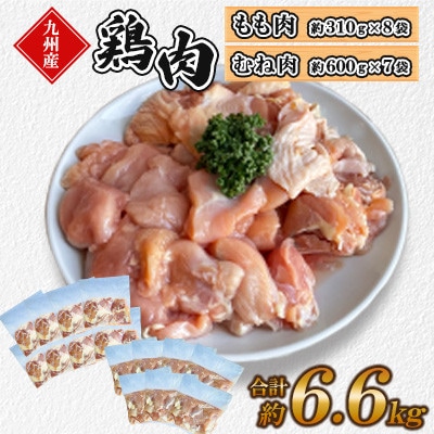 九州産若鶏もも肉・ムネ肉セット　合計約6.6kg(菊池市)