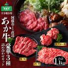阿蘇のあか牛　すき焼き肉セット バラ・ロース・モモ1.1kg
