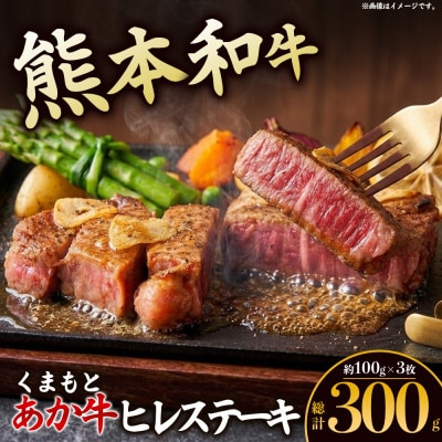 熊本の大自然で育まれた柔らかヘルシーくまもとあか牛ヒレステーキ 約100g×3枚