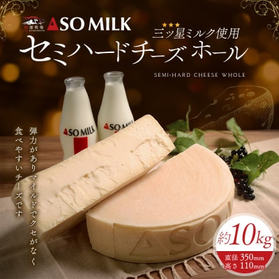 阿部牧場三ツ星ミルク使用 ASOMILK CHEESEセミハードホール約10kg(セミハードチーズ)