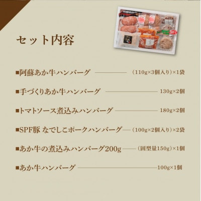 くまもとあか牛使用 種類いろいろハンバーグセット(ハンバーグ6種類食べ比べセット)