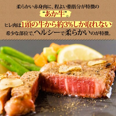 ヒバリグリルのステーキソース付あか牛ヒレステーキセット