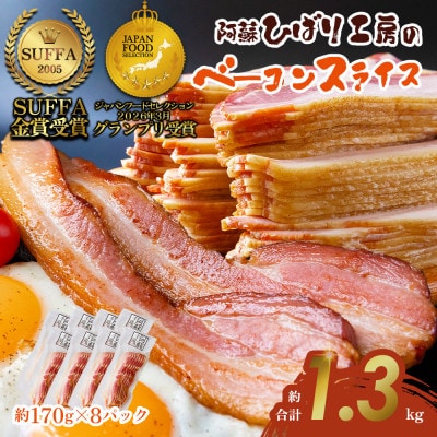 suffa金賞受賞 ベーコンスライス 小分け合計8パック 合計約1.3kgセット 冷凍保存可能