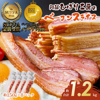 suffa金賞受賞 ベーコンスライス 小分け合計8パック 合計約1.2kgセット 冷凍保存可能