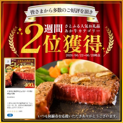 くまもとあか牛ヒレステーキ 約200g×2枚