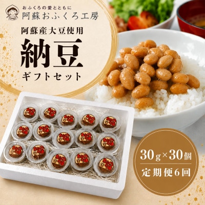 【毎月定期便】阿蘇産大豆100%手作り納豆「おふくろの味」約30g×30個全6回