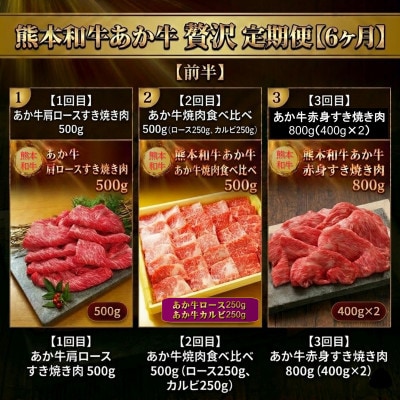【毎月定期便】熊本和牛あか牛贅沢 定期便【6ヶ月】(阿蘇市)全6回