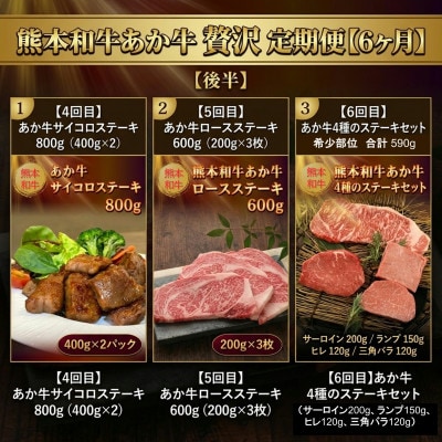 【毎月定期便】熊本和牛あか牛贅沢 定期便【6ヶ月】(阿蘇市)全6回