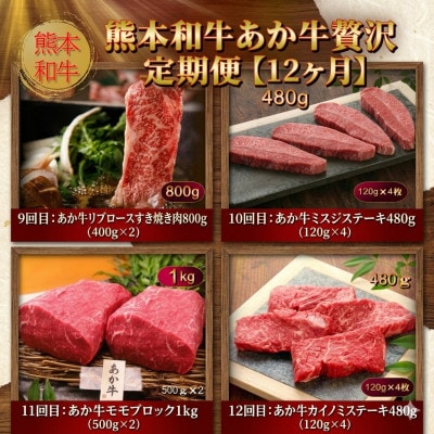 【毎月定期便】熊本和牛あか牛贅沢 定期便【12ヶ月】(阿蘇市)全12回