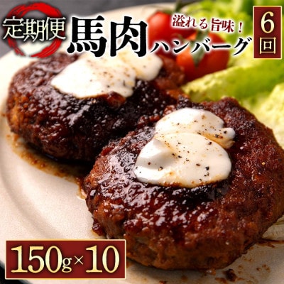 【毎月定期便】馬肉ハンバーグ 150g×10個(阿蘇市)全6回