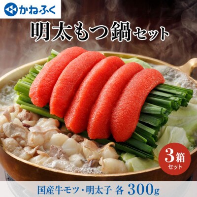 〈かねふく〉明太もつ鍋セット 3個