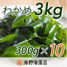 塩蔵わかめ 3kg (300g&times;10ヶ)【三陸産】