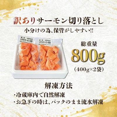 訳ありサーモン切り落とし800g(400g×2袋) AF108