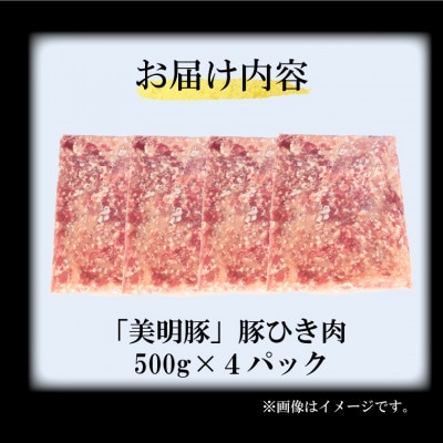 「美明豚」豚ひき肉 2kg (500g×4p)(茨城県共通返礼品・行方市産)