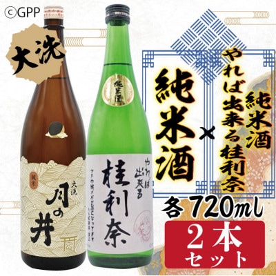 月の井　やれば出来る桂利奈 720ml・月の井　純米酒 720ml　2本セット　AW057