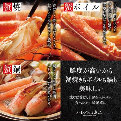 【ハレノヒはカニ】生ずわい蟹 1kg カット済み FC001