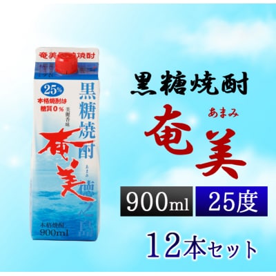 黒糖焼酎 奄美 900ml×12本セット 25度 パック 