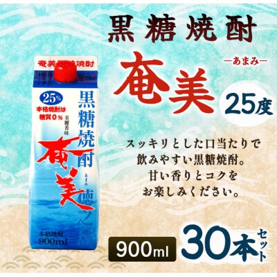 黒糖焼酎 奄美 900ml×30本セット 25度 パック