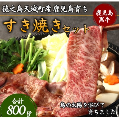 徳之島 天城町産 鹿児島育ち 鹿児島黒毛和牛すき焼きセット(800g)