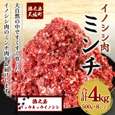 徳之島 天城町 イノシシ ミンチ 4kg 500g×8パック 猪肉 ジビエ