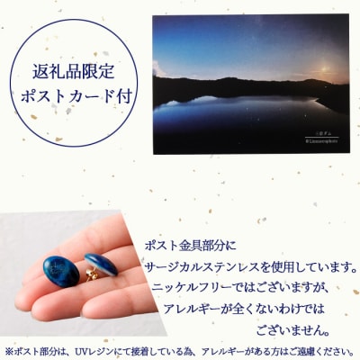 鹿児島県 天城町 夜空と三京ダム ピアス 1個 両耳用 幅2cm アクセサリー ファッション