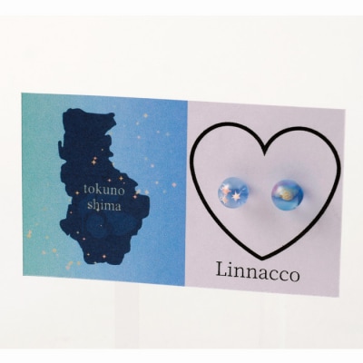 星砂と貝殻の ピアス 1個 天然石ビーズ パワーストーン 両耳用 幅2cm 鹿児島県 天城町