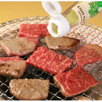 徳之島 天城町 鹿児島黒牛 赤身モモ肉 焼肉用 1kg パパイヤスパイス 40g×3種セット