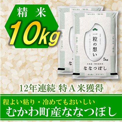 【令和6年産】12年連続特A受賞米!北海道むかわ町産ななつぼし 精米10kg