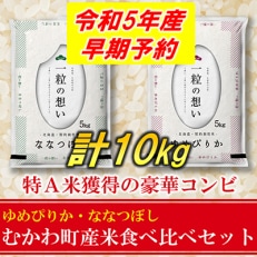 【発送月固定定期便】◆令和5年産先行受付◆特A受賞!むかわ町産米食べ比べセット 精米10kg全3回