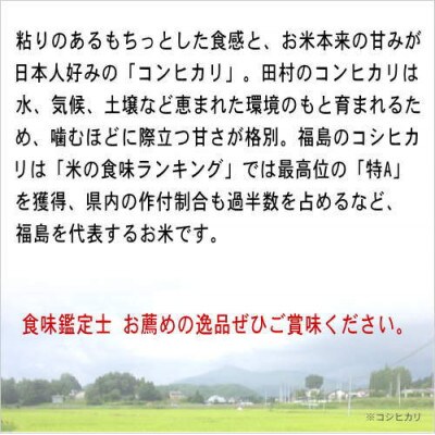 【令和6年産】田村市産コシヒカリ10kg(5kg×2袋)
