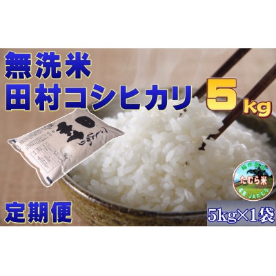 【毎月定期便】田村産 米 無洗米 コシヒカリ 5kg全3回