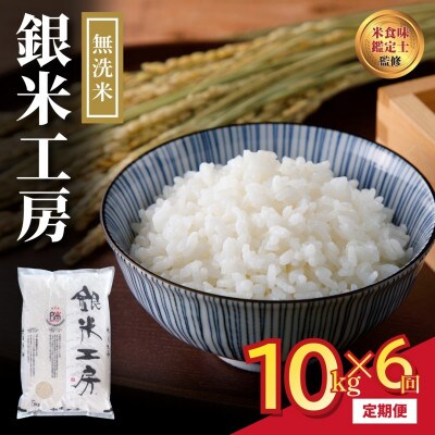 【毎月定期便】無洗米 銀米工房 10kg 精米全6回