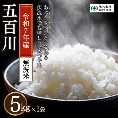 【 令和7年産 】 無洗米 田村市産 五百川  5kg