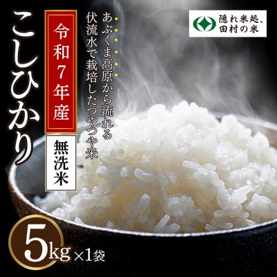 【 令和7年産 】 無洗米 田村市産 コシヒカリ 精米 5kg