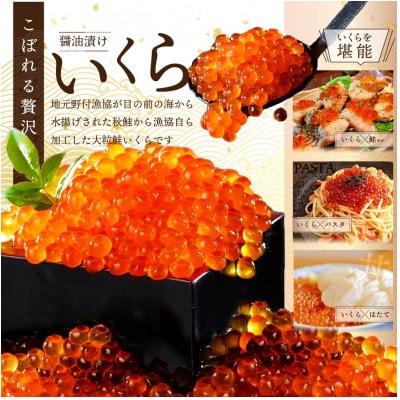 天然鮭いくら醤油漬け 500g と 天然ボイルホッキ貝 1kg(24粒前後)