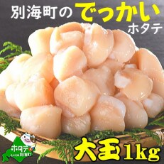 【緊急支援品】大玉厳選　冷凍ほたて貝柱1kg　北海道野付産ホタテ　天然 大粒 30玉前後 | ふるさと納税のお礼品