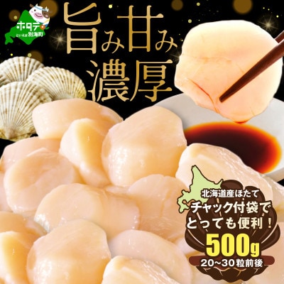 【チャック付袋で便利!】 刺身用 ほたて貝柱 500g 北海道野付産 かんたん美味しい ふるさと納税