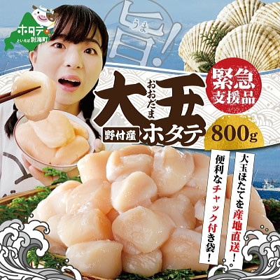 【3Dフリーザー冷凍!】刺身用 ほたて貝柱 800g (約20玉-30玉入) 北海道野付産 冷凍