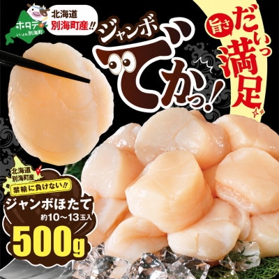 【希少なジャンボホタテ】LL-Lサイズ ほたて貝柱500g 刺身用 北海道別海町ならではの大玉