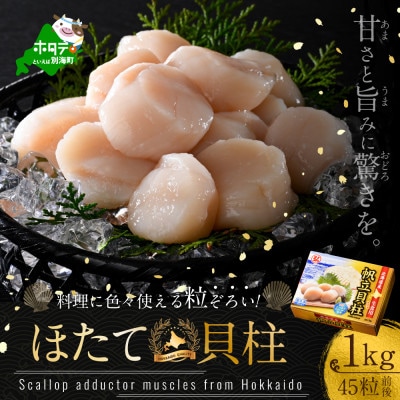 2023年6月発送開始『定期便』北海道産 冷凍 ホタテ 1kg 45粒前後 隔月全2回