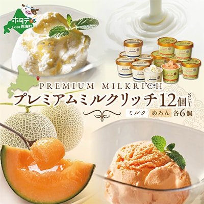 【プレミアムリッチ】アイスクリーム 食べ比べセット 12個 計1440ml 北海道 ミルク メロン