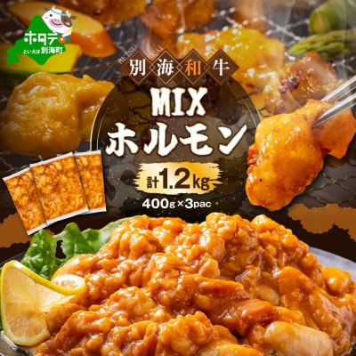別海和牛 ホルモン 1.2kg 焼肉用 ミックス 特製味噌だれ うれしい小分け 冷凍