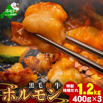 【希少】黒毛和牛ホルモン 1.2kg 焼肉用 小腸メイン ミックス 特製味噌だれ 国産牛肉 冷凍