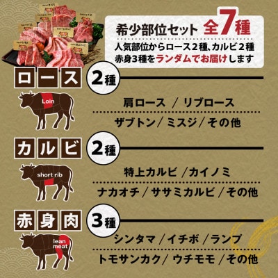 黒毛和牛 豪華 焼肉 盛り合わせ7種 計700g小分け 人気部位 カルビ ロース 赤身 セット