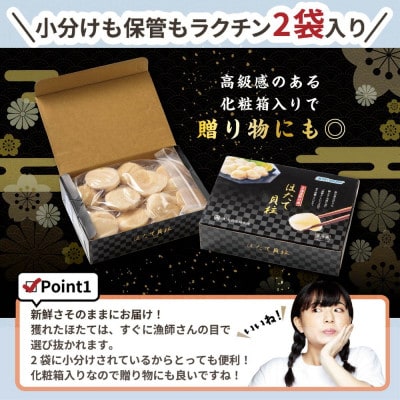 【禁輸に負けない】 ほたて貝柱1kg 大玉 北海道野付産 500g×2 冷凍『ホタテといえば別海町』